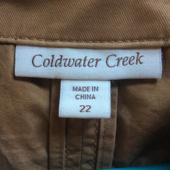 Coldwater Creek Tan Khaki Utility Barn Country Chore Jacket Size 22 - Picture 3 of 5